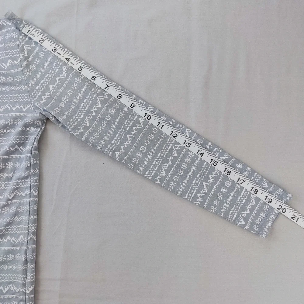 32 Degrees Heat Thermal Set Girls Large Blue Fair Isle Mountain Base Layer PJ